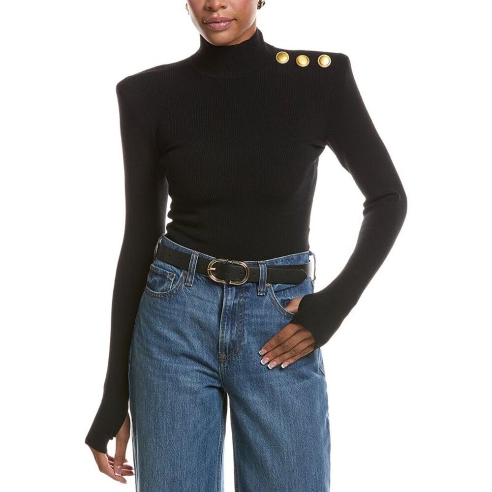 L’Agence Womens Jennis Mock Neck Knit Bodysuit